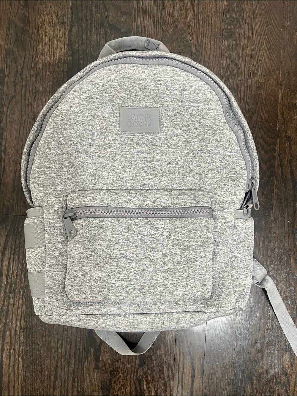 Dagne Dover Dakota Large Gray Neoprene Backpack Laptop Travel Gym Diaper Bag
